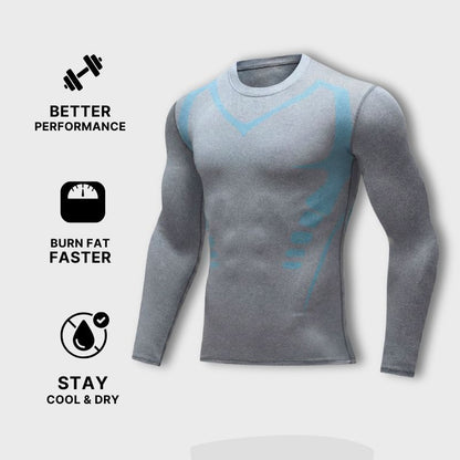 Men's Long Sleeve Compression Shirt — Slimming Fit | SCULPTIX